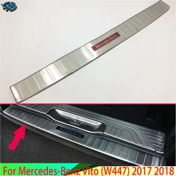 For Mercedes-Benz Vito (W447) 2017 2018 Stainless Steel Rear Bumper Protection Window sill outside trunks decorative plate