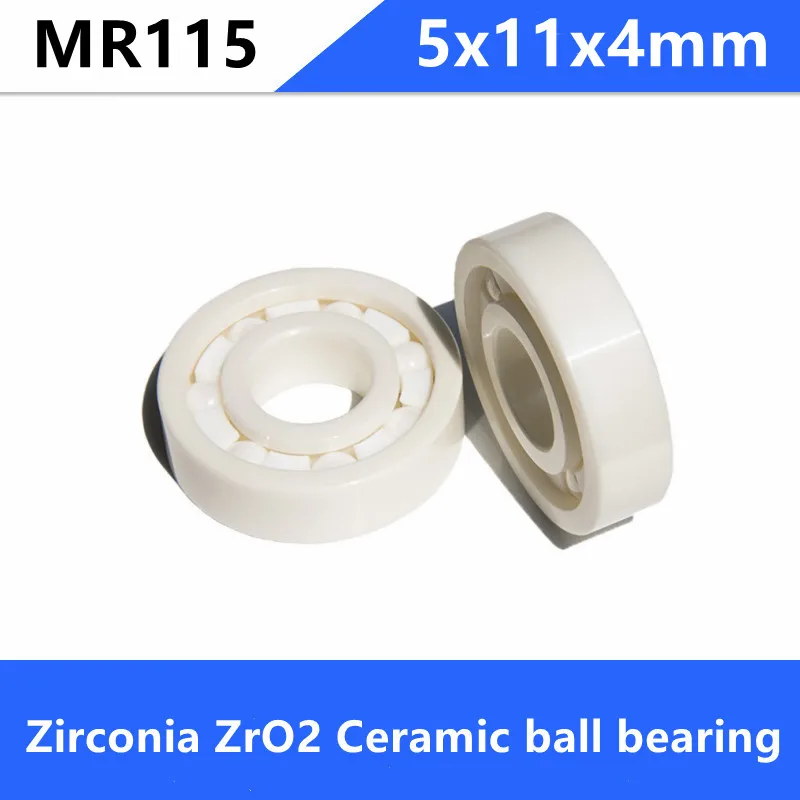 10pcs/lot MR115 ZrO2 Full Ceramic bearings Fishing gear bearing  5x11x4mm Ceramic ball bearings