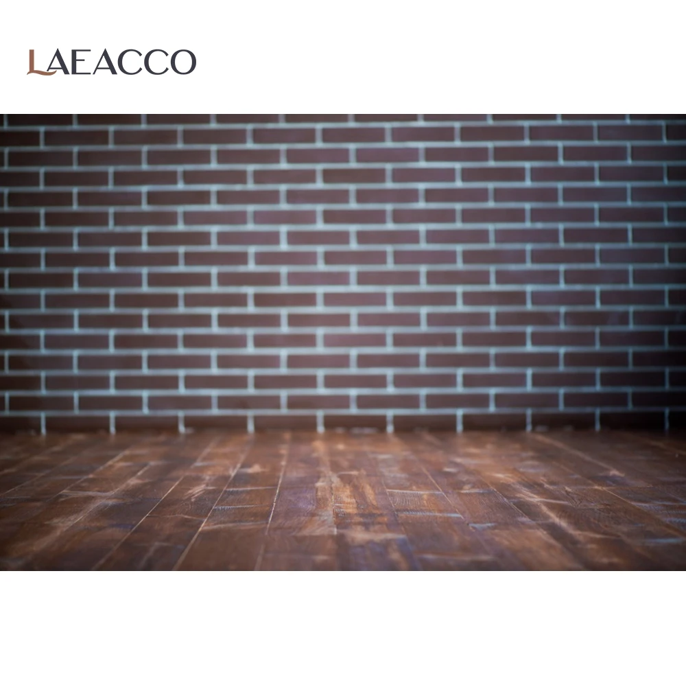 Laeacco Gạch Nền Tường Bằng Gỗ Sàn Bữa Tiệc Sinh Nhật Bé Pet Búp Bê Chân Dung Nhiếp Ảnh Backdrop Danh Bạ Hình Ảnh Studio