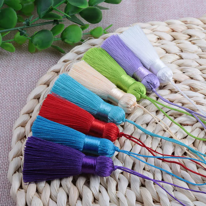 5pcs/lot 5cm Short Fat Silk Tassel Fringe Sewing Bang Tassel Trim Key Tassels For DIY Pendant Embellish Curtain Accessories