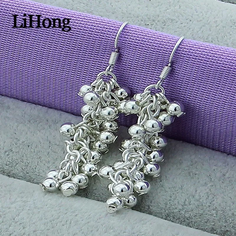 New 925 Sterling Silver Earrings Fashion Light Bead Earrings 925 Sterling Silver Earrings Woman Glamour Jewelry Wedding Wedding