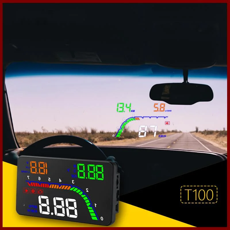 OHANEE A100s T100 OBD car hud head up head up display 2019 temperature gauge obd Overspeed Warning System Projector Windshield