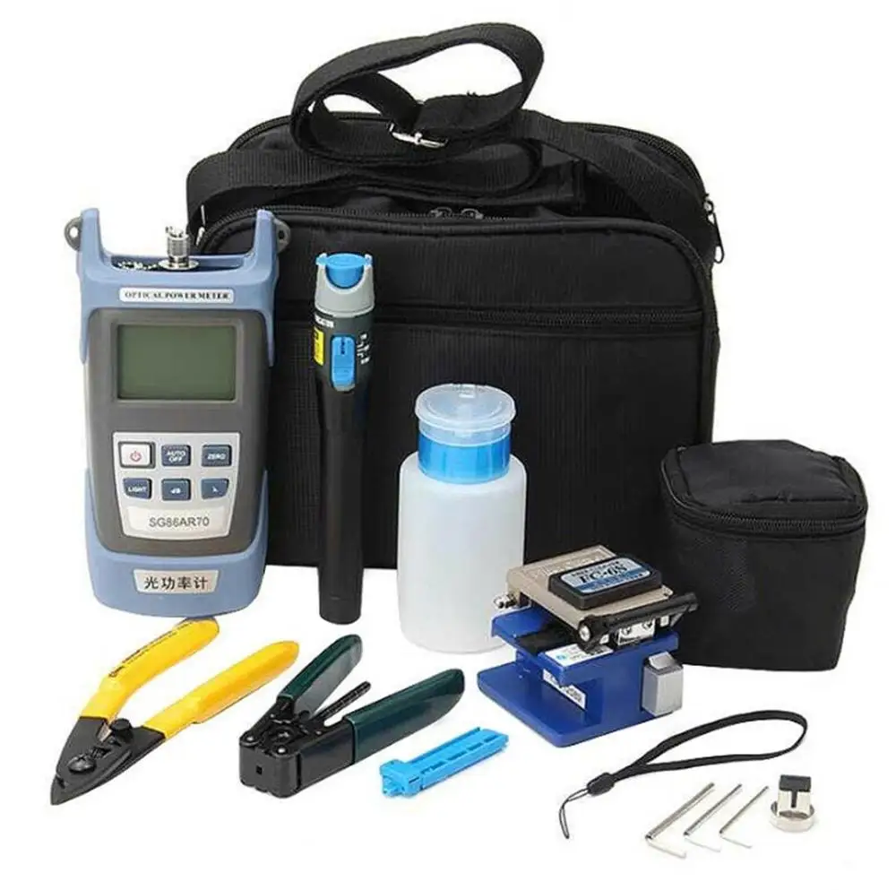 

Kit de herramientas de cable de fibra óptica con medidor de potencia óptica Equipo de fibra óptica de alta calidad para red FTTH