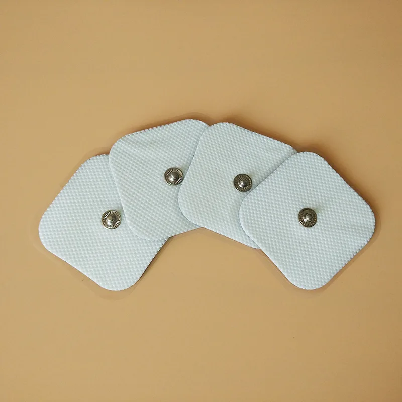 10Pcs 20Pcs 4*4cm Gel Small EMS Electrode Pads For Tens Acupuncture Machine Pulse Massager Self Adhesive Replacement Pad Snap On