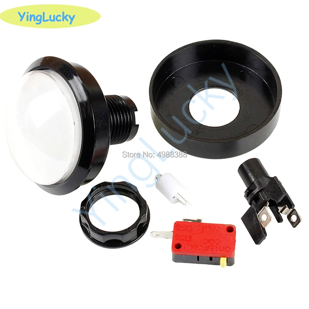 Yinglucky 60 millimetri Grande Rotonda Push Button LED Illuminato con Microinterruttore per la Macchina del Gioco Arcade FAI DA TE Parti di 5/12V Luce di Cupola Grande