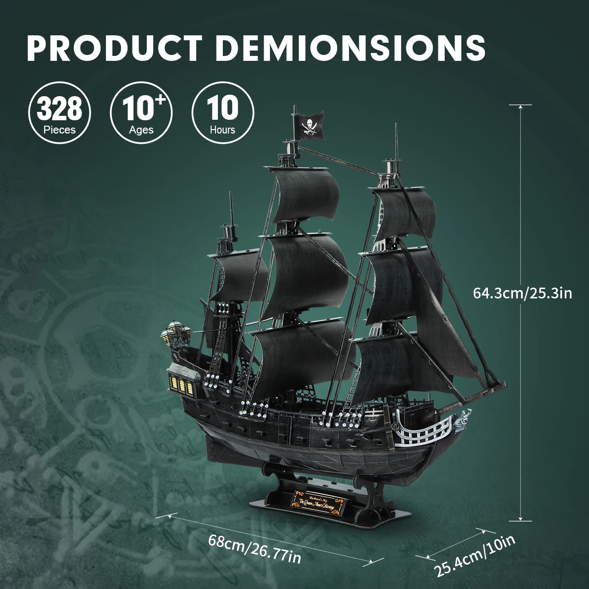 CubicFun 3D Puzzles Large Pirate Ship 26.6\