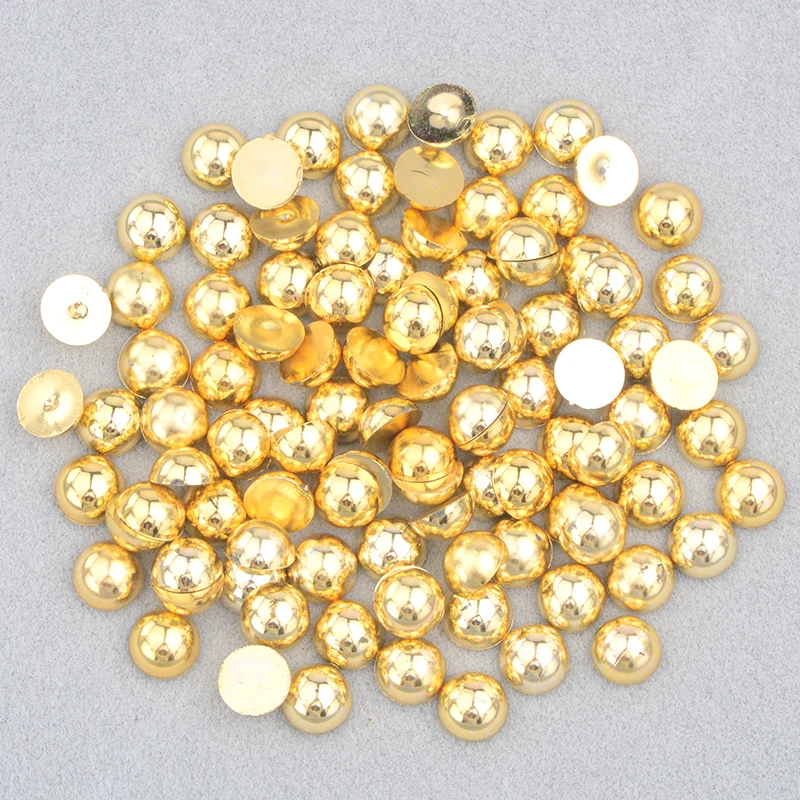 JUNAO 2 4 6 8 10 12 14 mm Różowy AB Półokrągły Flatback Pearl Beads Nail Art Imitation Pearl Stickers Loose Garment Beads