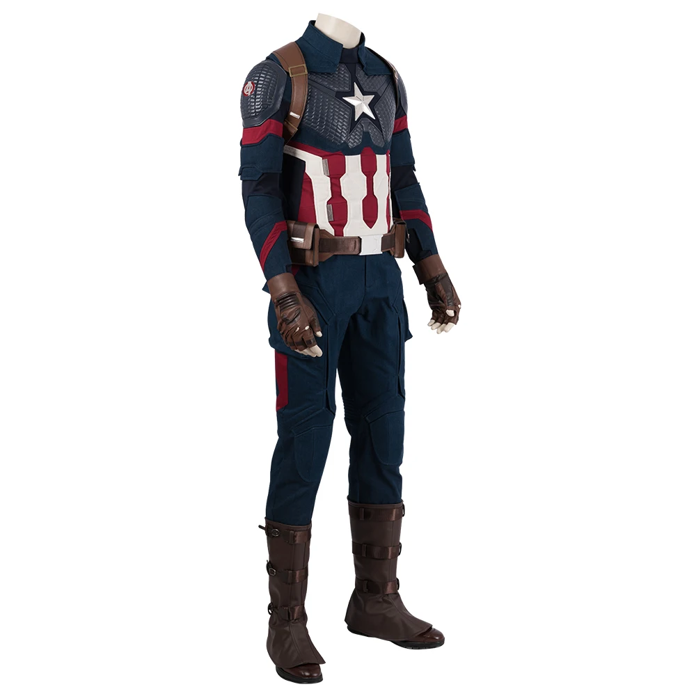 Captain Cos Amerika Steve Rogers Cosplay Helm Kostuum Vest Bandjes Helm Schoen Volwassen Mannen Uniform Outfit Halloween Kostuum