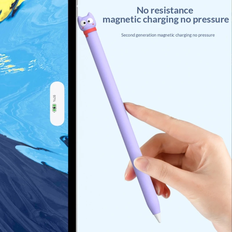 Pencil Case for Apple Pencil 1 2 Silicone Cat Cartoon Kawaii Shockproof Soft Protective Cover for 2/1 Touch Pen Stylus