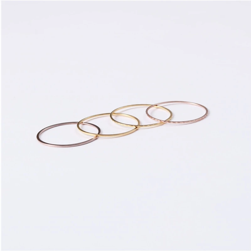 Anillo fino de acero y titanio para parejas, color plateado, Simple, a la moda, Color oro rosa, para mujeres y hombres, regalos para hombres