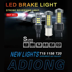 1pcs Strobe LED T15 T20 1156 BA15S W16W P21W W21W 7440 7443 Reversing Light Car Light Bulb White Motorcycle Lamp White