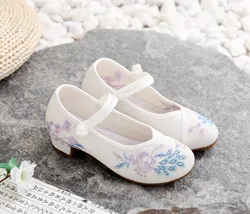 Woman Cosplay Shoes Vintage Flowers Embroidery Shoes Women Chinese Old Peking Hanfu Casual Cloth Dancing Shoes