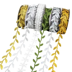 Leaves Leaf Trim Ribbon Artificial Vines for DIY Craft Party Wedding Home Decoration Gold / Silver / Olive Green / Laser 1 Inch