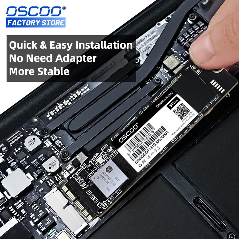 OSCOO SSD For Macbook Air A1466 2017 Disco Duro Solido for Mac Pro A1502 A1398 2016 2015 M.2 NVMe Hard Disk Drives 512GB 1TB