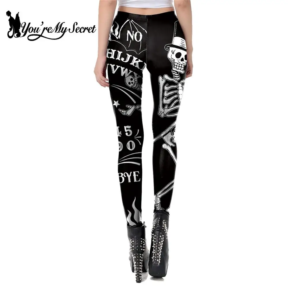 You're My Secret-Leggings de tablero Ouija para mujer, pantalones con estampado 3D de cabeza de Satán, mallas elásticas para entrenamiento físico