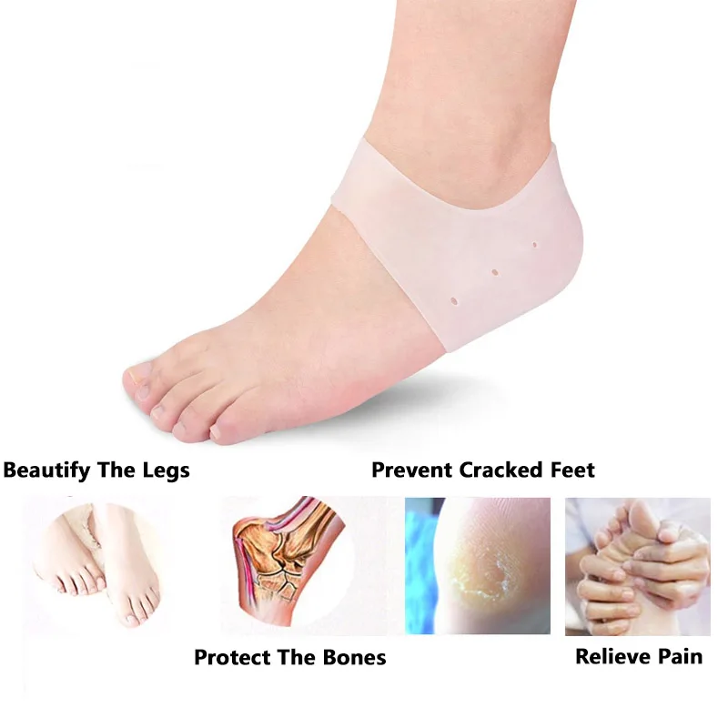 Silicone Heel Protector For Feet Silicone Gel Heel Cups Hielspoor Penny For Heels  Plantar Fasciitis  Gel Insoles Silicone Socks