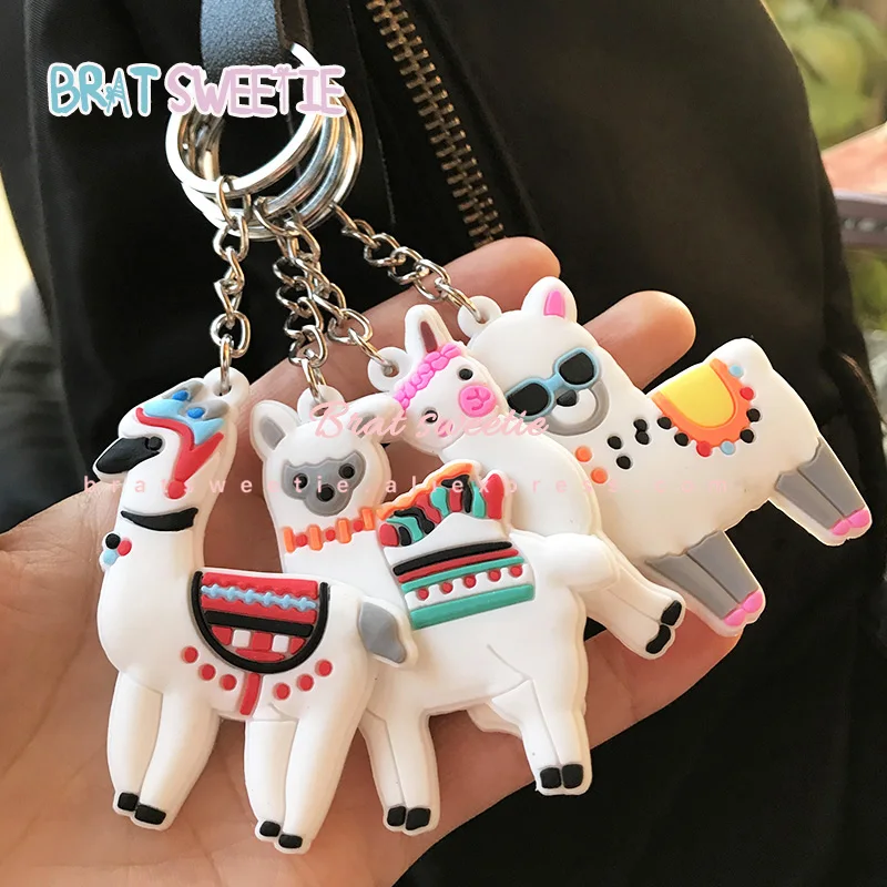 Cute Alpaca Keychain Llama Party Supplies Kids Backpack Bag Decoration Girls Christmas Birthday Party Gift Favors