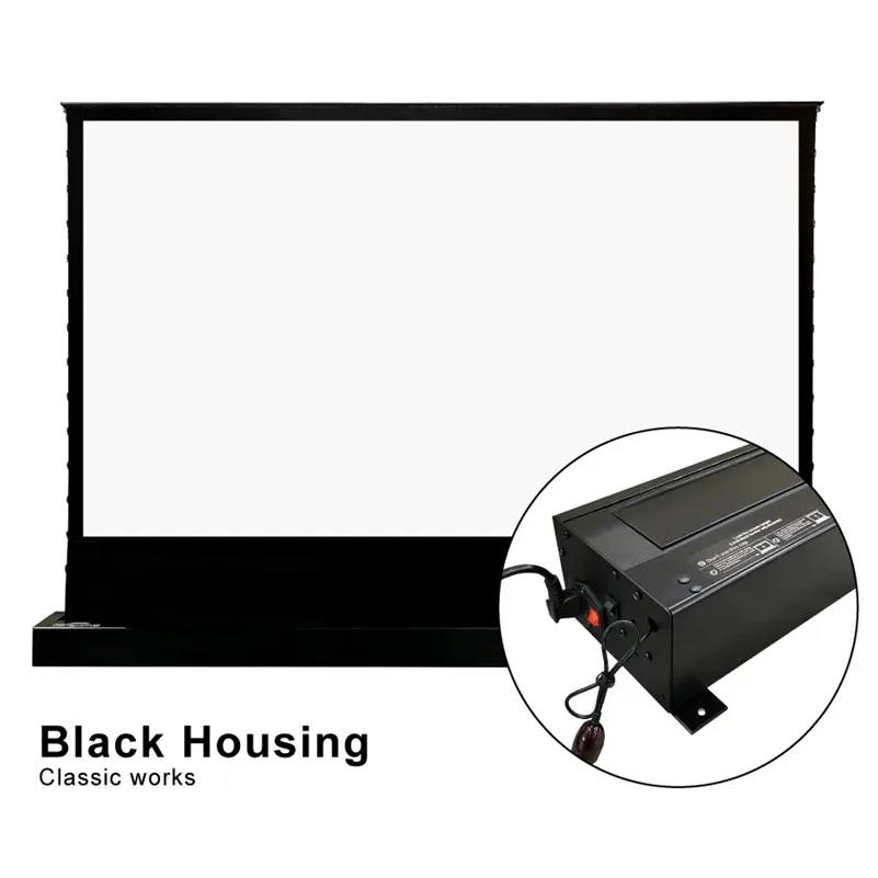 

72''-150'' 16:9 Electric Tensioned Floor Standing Rising Projector Screen