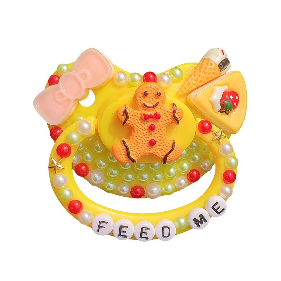 Adult Baby Pacifier DDLG Silicone Nipple Large Size Adult Pacifier Gingerbread Man Design For Baby Girl Daddys Little Space