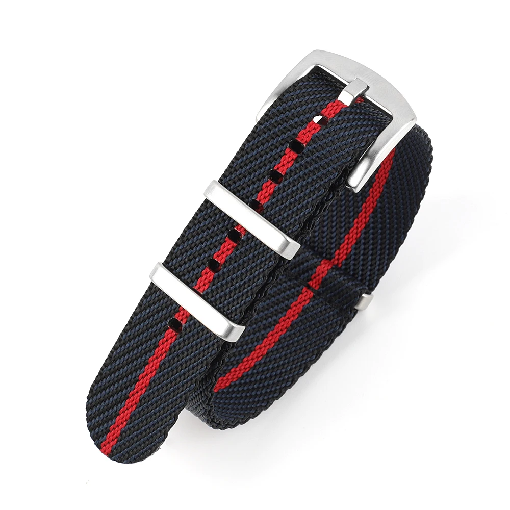 New Nylon Watch Strap Fabric Watch Strap 20mm 22mm Universal Sports Troops Parachute Bag Striped Watchband Military Watch Band