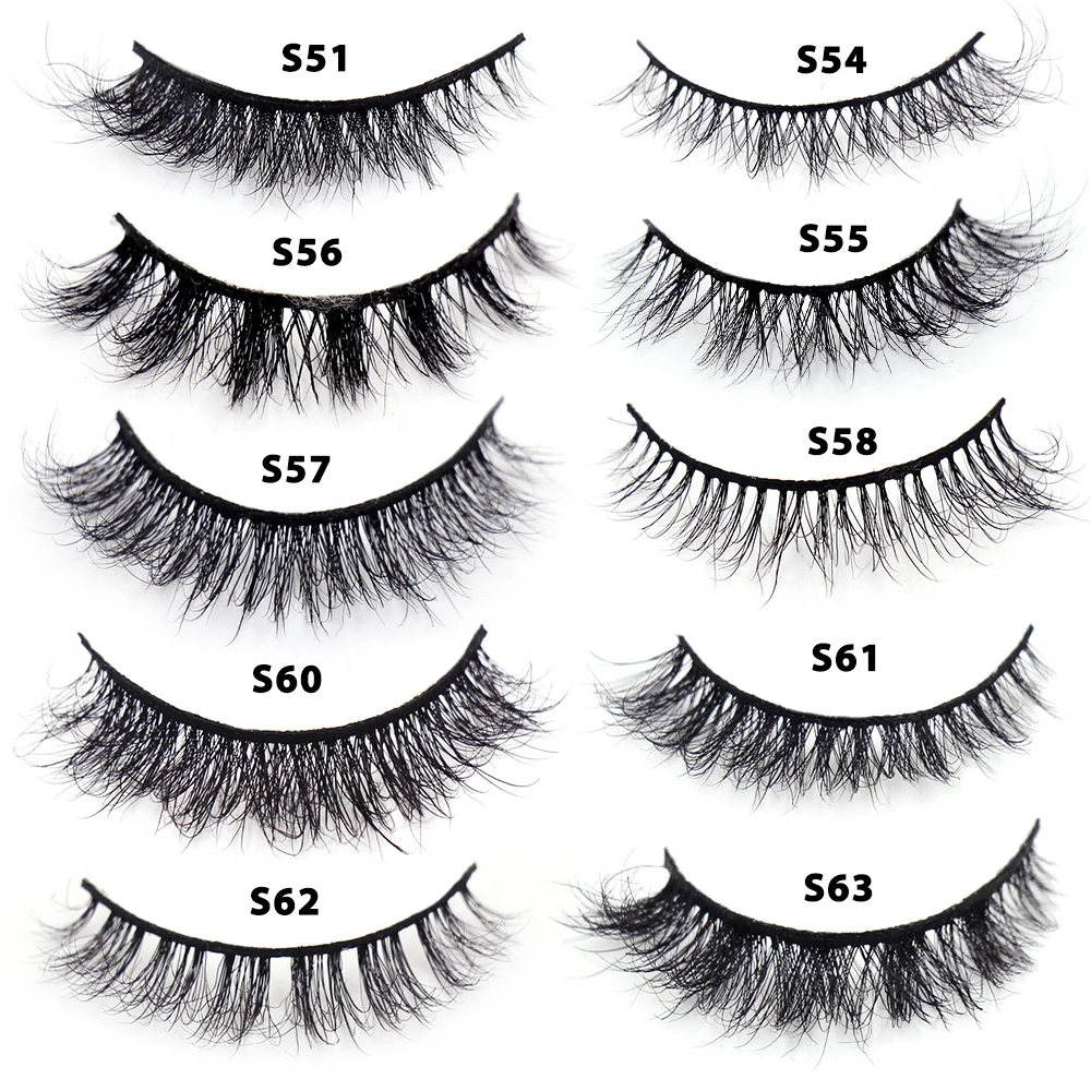 2คู่ขนตา Mink 3D สั้น Mink Eyelashes ขนตาปลอมนุ่ม Mink Lashes 13-14มม.Eyelashes แต่งหน้า