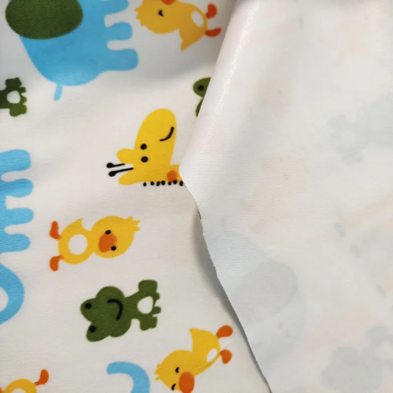 high quality washable waterproof soft cotton PUL fabric with breathable TPU film for cloth diapers changing mats material