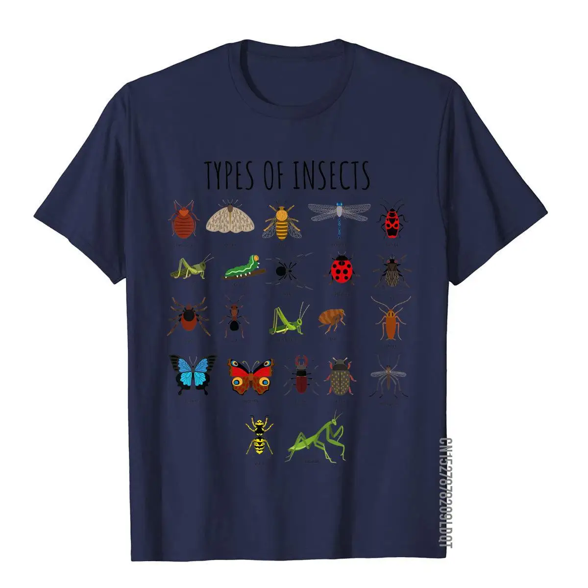 Kids Types Of Insects Bug Identification Science T-Shirt Tops & Tees Cheap Classic Cotton Mens T Shirts Outdoor