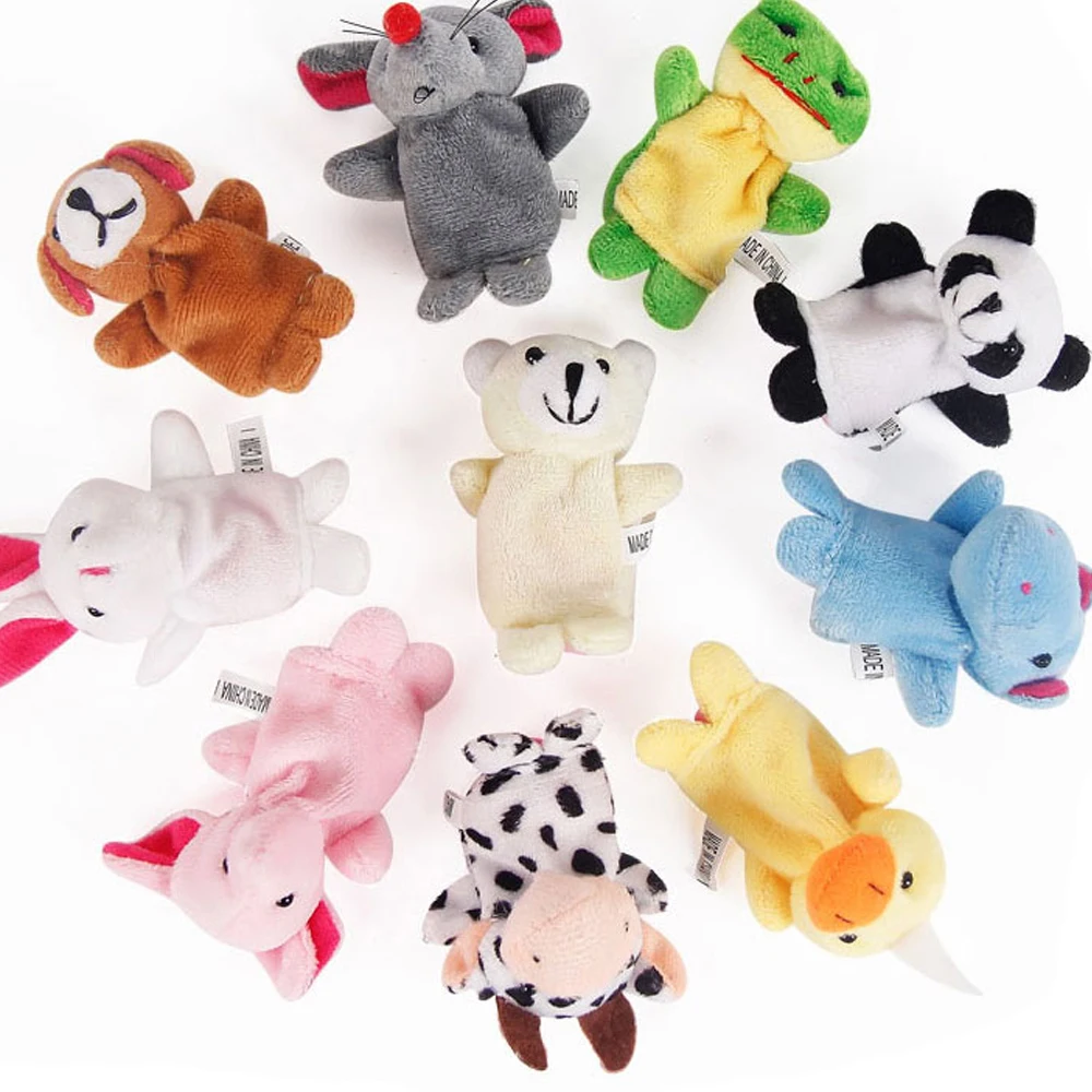 10pcs/set Animal Finger Puppet Plush Toys Child Baby Favor Dolls Tell Story Props Cute Cartoon Animal Doll Kids Toys