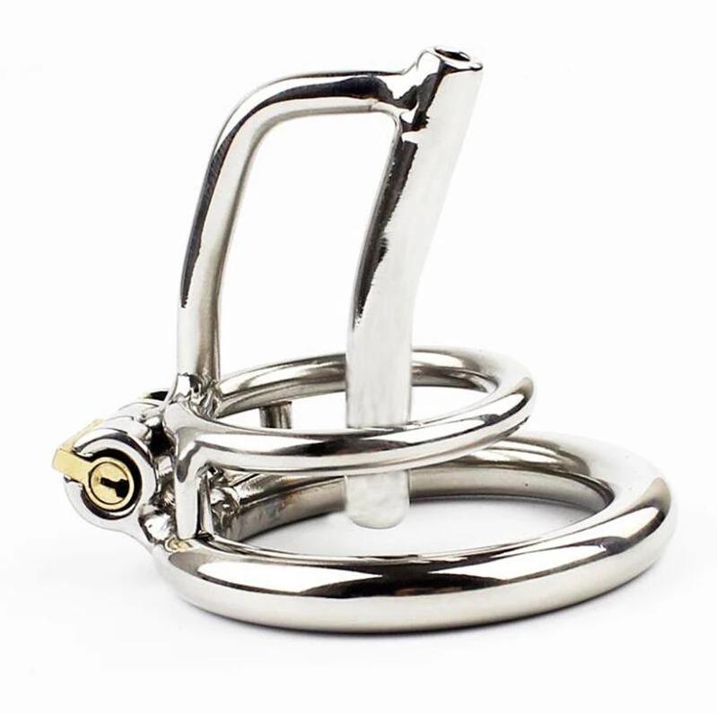 Stainless Steel Male Chastity Device with Catheter Small Cock Cage Metal Penis Lock Bdsm Sex Toy for Men Chastity Belt