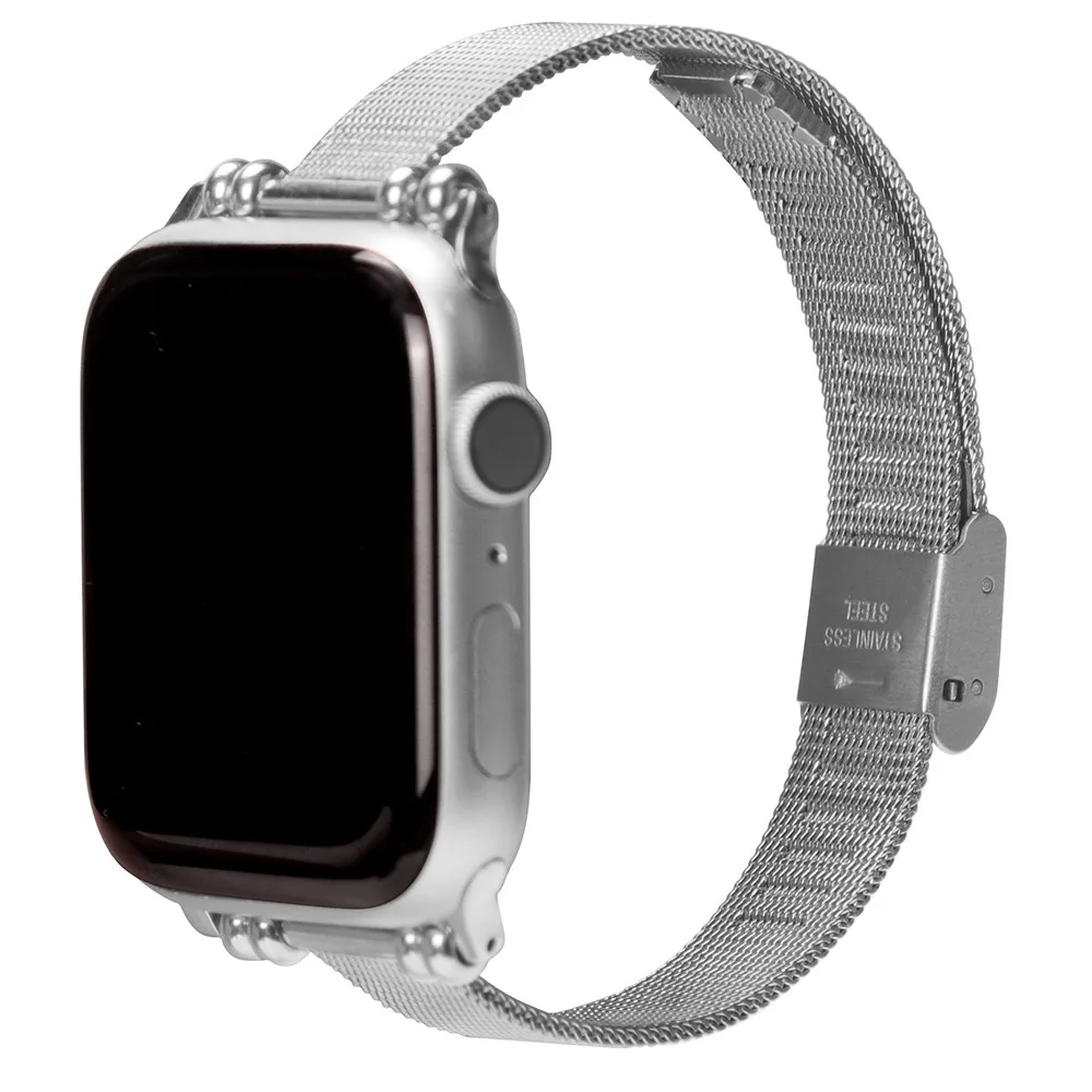 

Women bands for apple watch strap 40mm 44mm 38mm 42mm band mesh loop for iwatch se apple watch 6 5 4 3 bands stainless steel