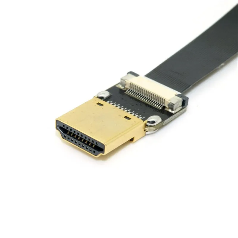 FPV HDMI-متوافق نوع ذكر إلى HDMI-متوافق ذكر HDTV FPC سلك مسطح للتصوير الجوي مولتيكوبتر 5 سنتيمتر-80 سنتيمتر