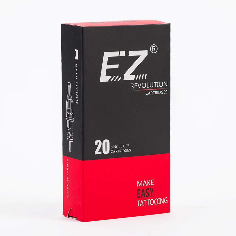 EZ Tattoo Needles Revolution-Patrone gebogen/rund Magnum # 08 0,25 mm für Kartuschen-Tattoo-Maschine und Griffe 20 Stück/Menge