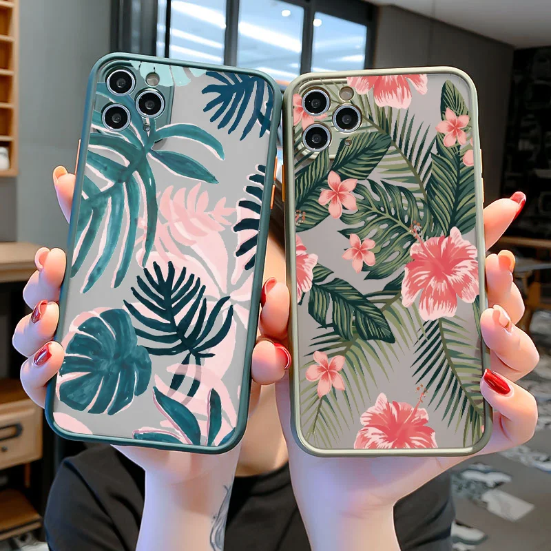 Palm tree Leaves Plant Flower Phone Case for iphone 16 11 12 13 14 15 Pro Max X XR XS MAX 6s 7 8 Plus SE2 Back Shockproof Cover