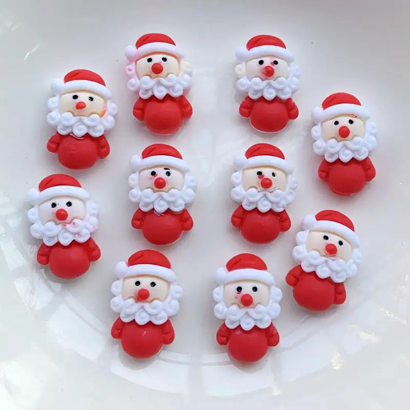 DIY 20 pieces resin flat back Santa Gift scrapbook decoration kawaii resin flatback