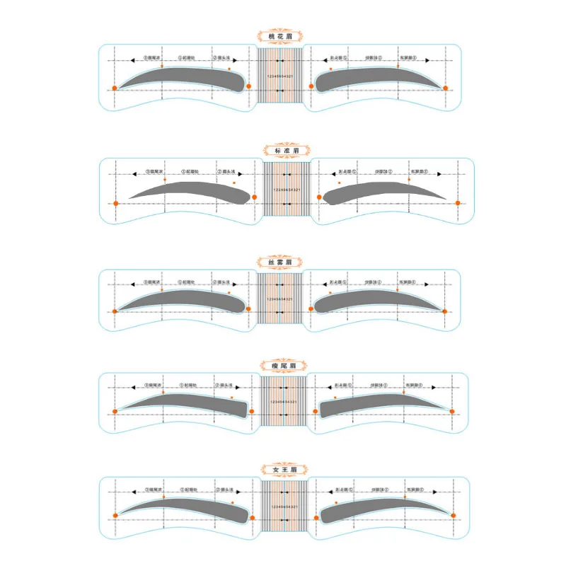 Eyebrow Ruler 100Pcs Microblading Ruler Disposable Eyebrow Ruler Sticker Eyebrow Ruler for Microblading Supplies