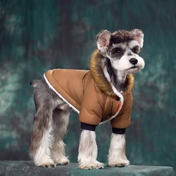 Super Warm Winter Dog Clothes For Small Dogs Waterproof Fabric Autumn Thick Pet Hoodies Chihuahua Puppy Costume Fur Coat For Pug