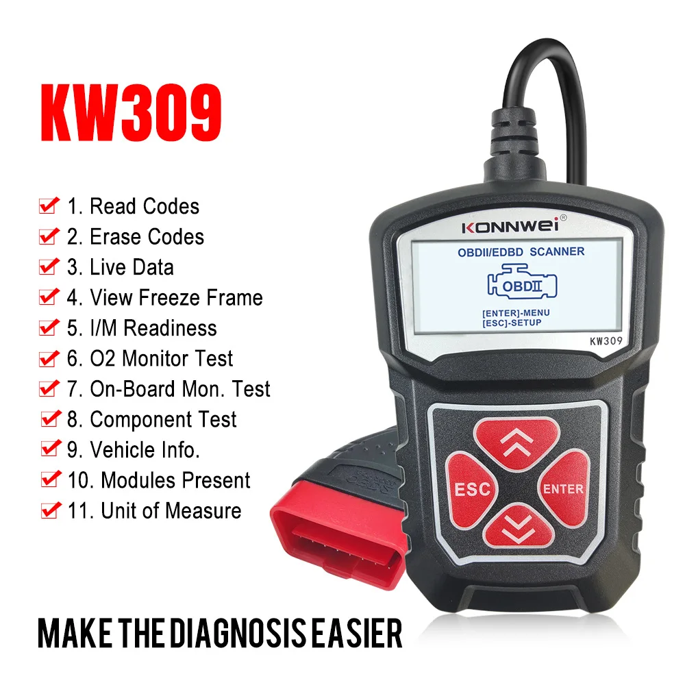 KW309 V309 V310 MS309 Code Reader OBD2 Scanner car trouble scanners