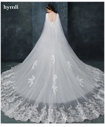 Cloak Veil One Layer 3.5 Meters Shoulder Veil Lace Applique Wedding Veil Long Bridal Cape Veil