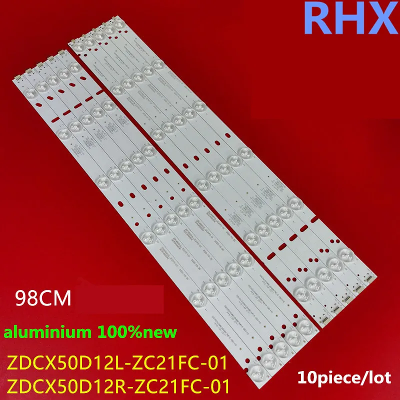 

10piece/lot FOR ZDCX50D12R-ZC21F-01 ZDCX50D12L-ZC21F-01 98CM 12LED aluminium 100%new LCD TV backlight bar