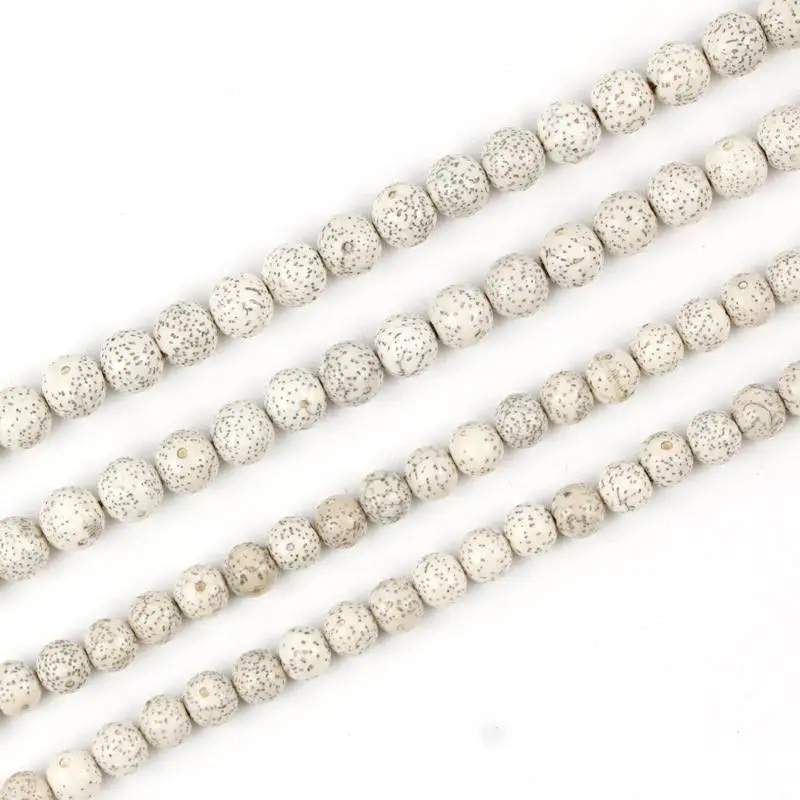 TSB0299 Wholesale Natural Original White Star Moon Lotus Bodhi Round Beads 108+6 beads Strand 7mm 8mm 9mm 10mm