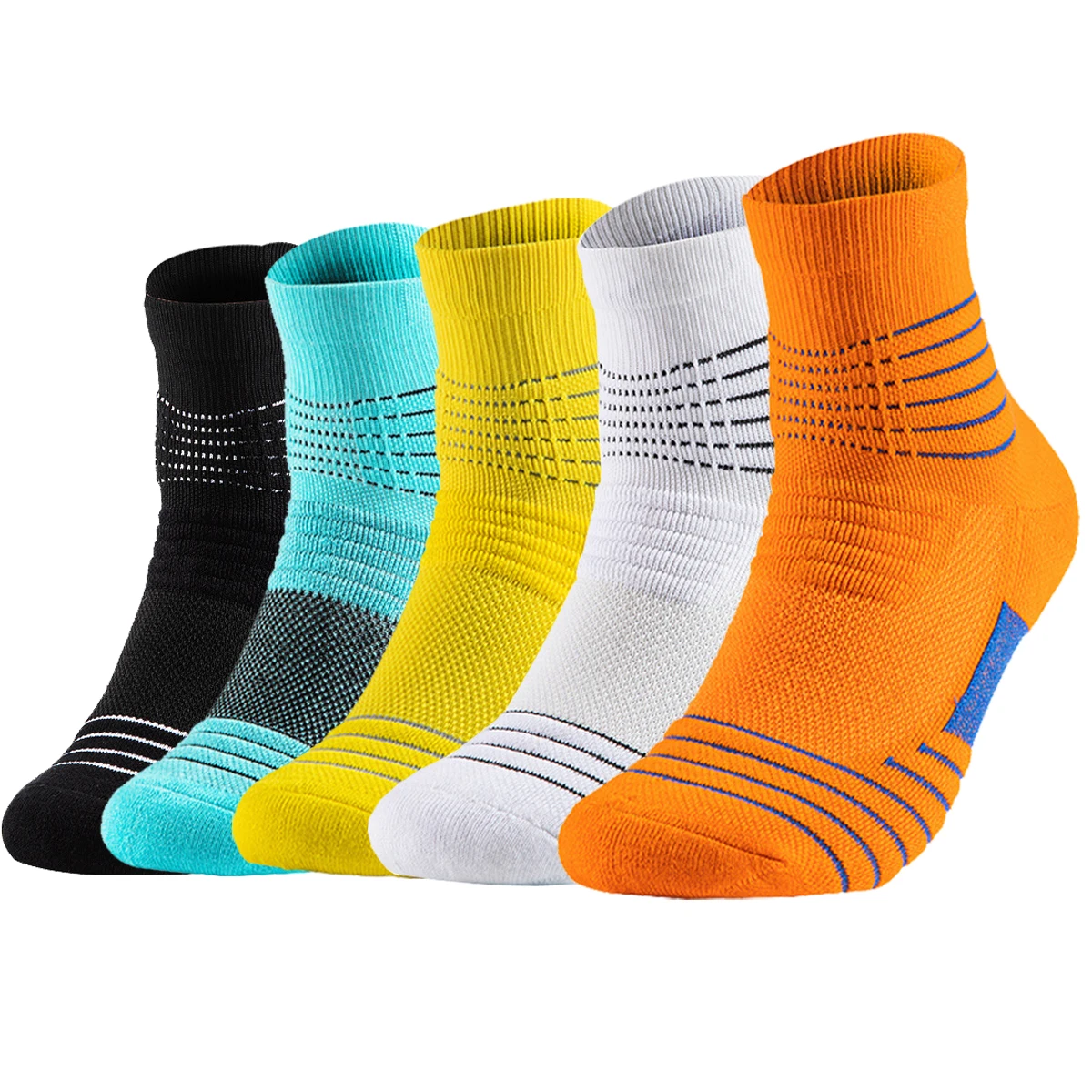 Men Ankle Athletic Socks Performance Cushion Compression Arch Support Outdoor Sports Thick Running Women Young Sock