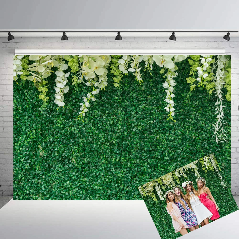 BEIPOTO Bridal Shower Decoration White Flower Green Leaf Photo Backdrops Floral Wedding Party photography Backgrounds  B-239