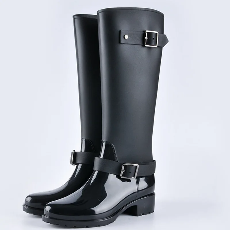 Women\'s Waterproof Rainboots Ladies Knee-high Rubber Rain Boots Fashion PVC Rainboot Female Boot Outdoor Water Shoes