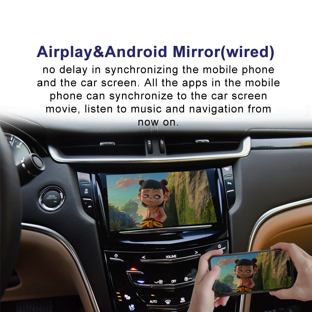 Wireless CarPlay for Cadillac ATS CTS XT5 XTS SRX 2014-2017 Android Auto Module Box Video Interface Mirror-Link