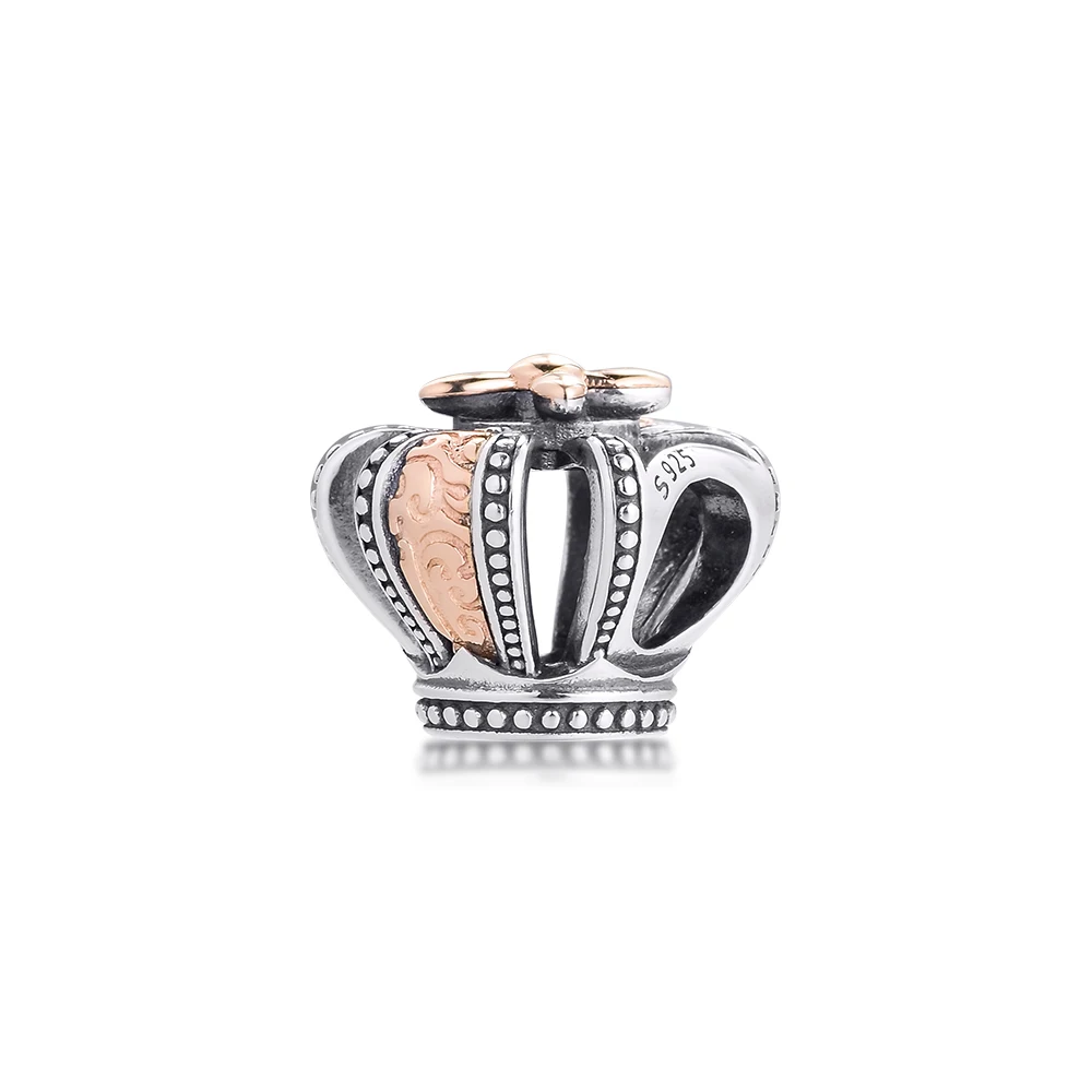 

CKK Fits Pandora Bracelet Two-Tone Regal Crown Charm (14K Gold) Silver 925 Original Beads Sterling Jewelry