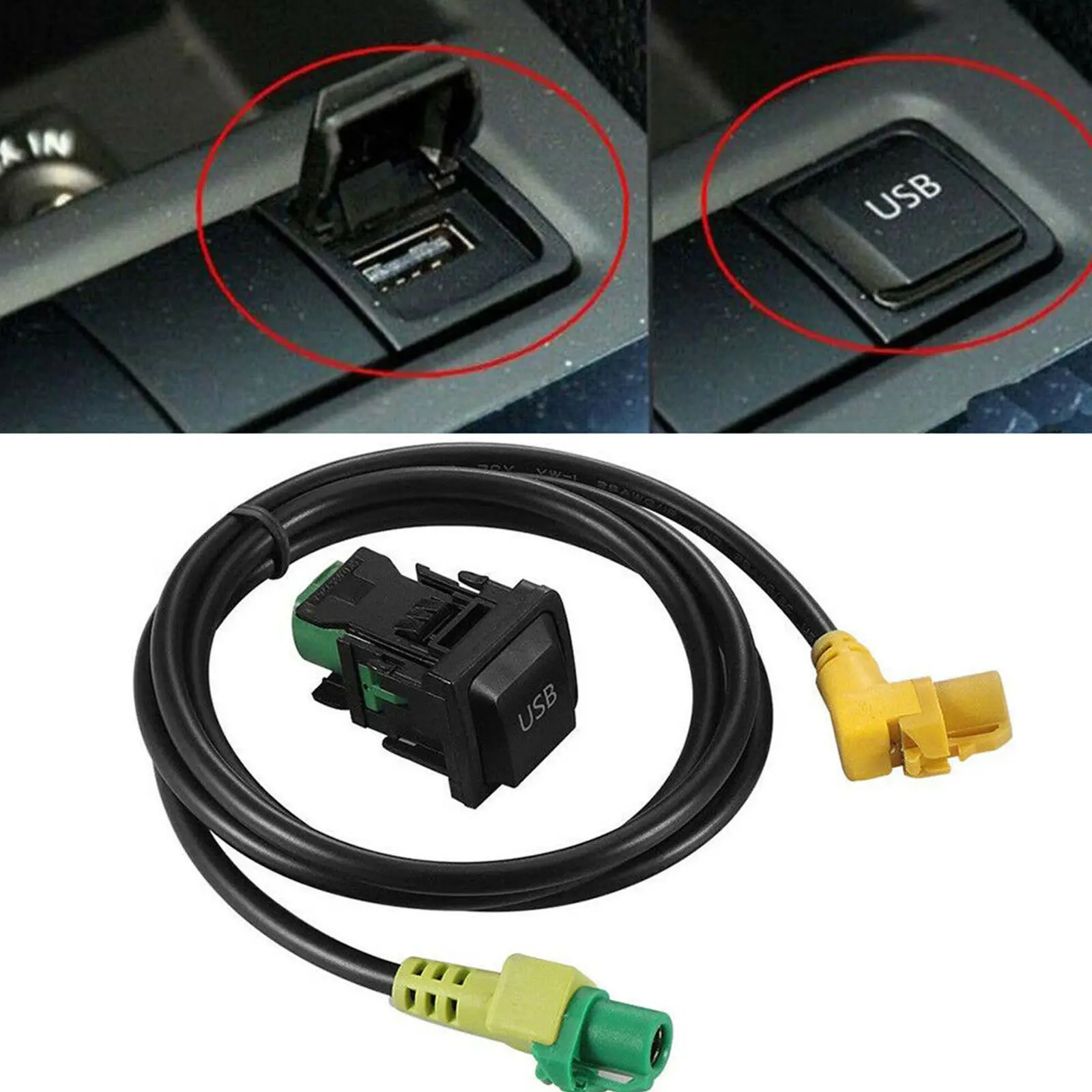 Car USB AUX Switch Cable Harness USB Adapter For Volkswagen For RCD510 RCD310 VW Golf/GTI/R MK5 MK6 Jetta