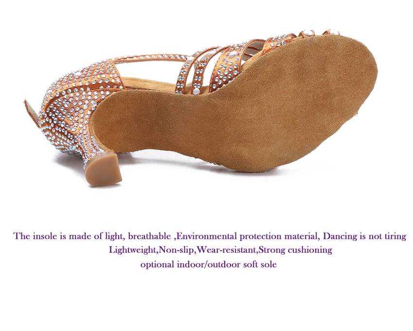 Damen Tanzschuhe mit Strass, Tango Salsa Ballsaal Tanzschuhe, Damen Hochzeitsschuhe, Damen Indoor-Sandalen, Tanz-Sneakers – Detail 30