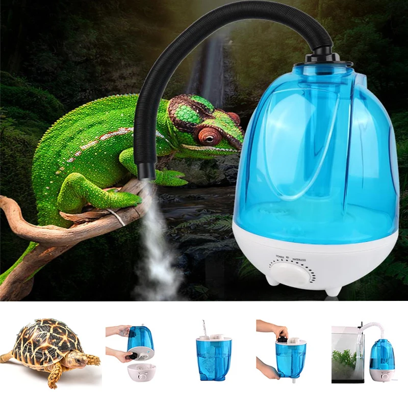 3L/4L Portable Super Fogger Amphibians Vaporizer Mute For Reptile Terrarium Humidifier Pet Supplies Lizard 110-240v