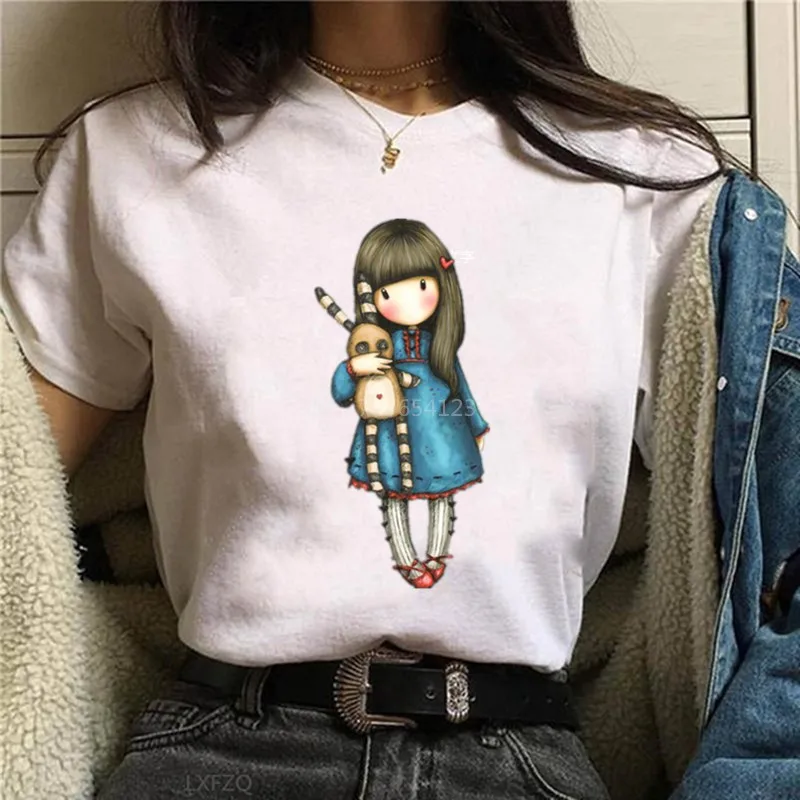 Camiseta estampada para Mujer, ropa Harajuku Kawaii de los años 90, Camiseta con estampado de dibujos animados, camisetas de estilo para Mujer