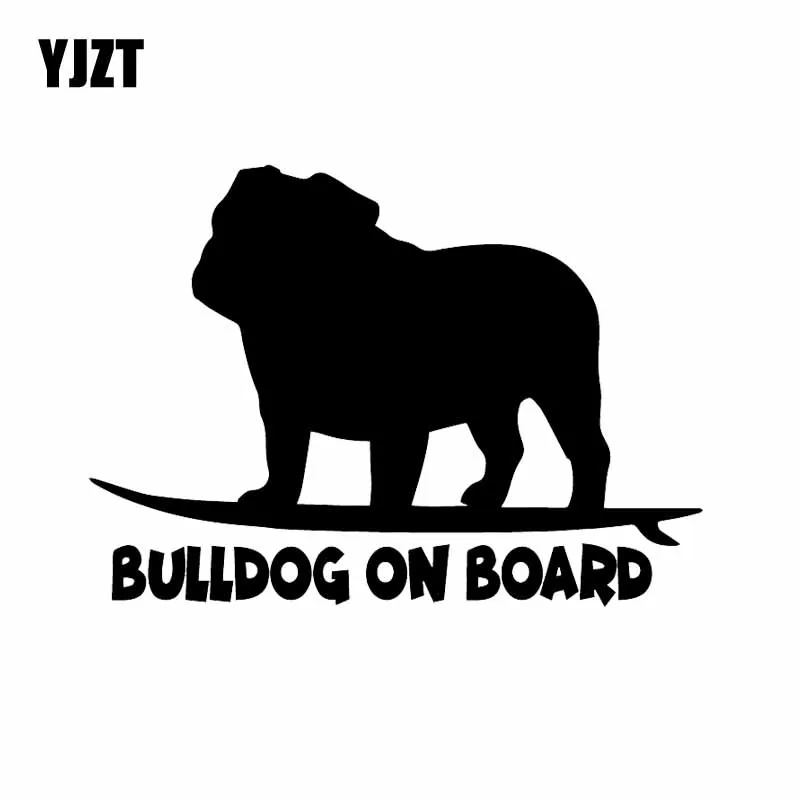 YJZT 15.2X10.9CM Bulldog On Board Funny English Dog Breed Decal Sticker For Car Truck Window Black/Silver C24-1579